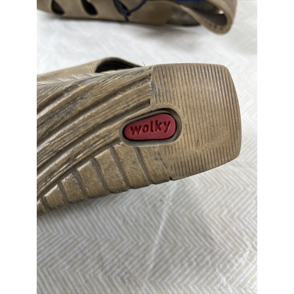Wolky Women's Fogo Brown Leather Lace-Up Wedge Sandals Sz 40 9.5 Minimalistic - Picture 13 of 15